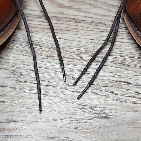 Stacy Adams Mens Dickinson Cap Toe Oxford Shoes Cognac Brown Roynd Toe Size 9W - Picture 8 of 11